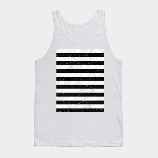 Marble Stripes Pattern 2 - Black and White Tank Top by ZoltanRatko